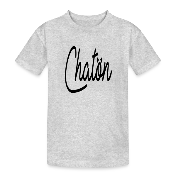 Inscription Chaton Élégante sur T-shirt coton épais ado