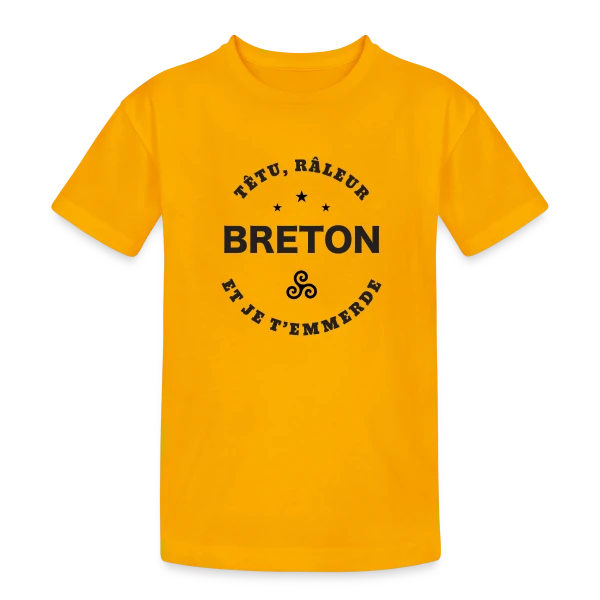 Breton Têtu et Râleur sur T-shirt coton épais ado