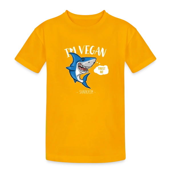 Requin Végétarien Humour sur T-shirt coton épais ado