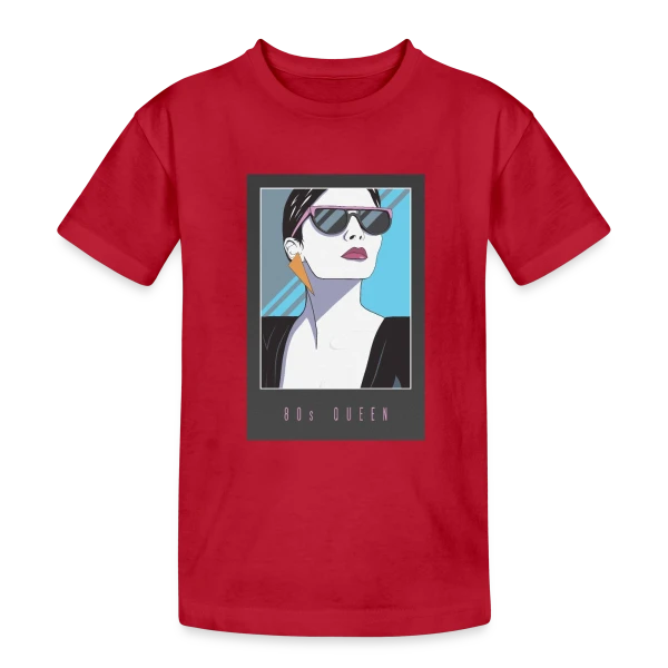 Reine des Années 80 sur T-shirt coton épais ado