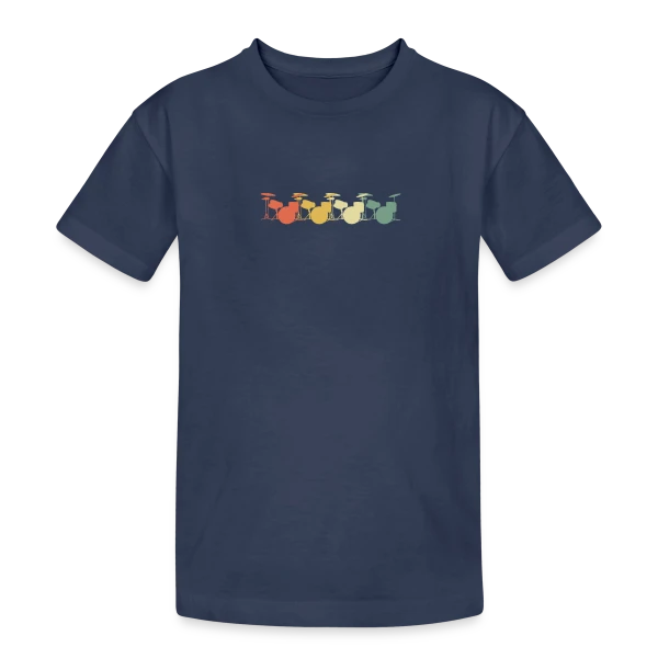 Batterie Rétro 70s sur T-shirt coton épais ado