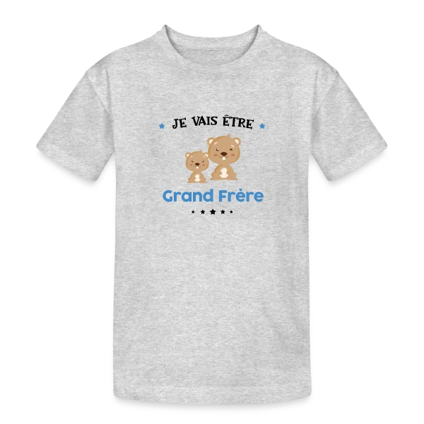 "Je Vais Être Grand Frère" - Annonce Naissance sur T-shirt coton épais ado