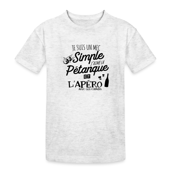 Pétanque & Apéro : L'Équipe Gagnante sur T-shirt coton épais ado