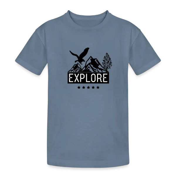 Aventure Montagne Aigle sur T-shirt coton épais ado