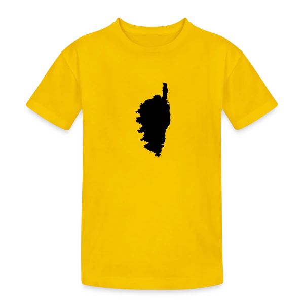 Silhouette Carte Corse sur T-shirt coton épais ado