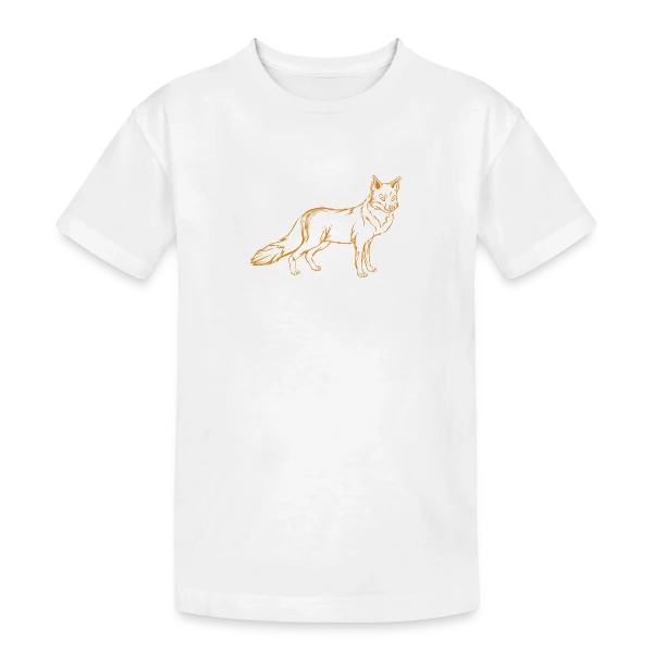Renard Dessin Esquisse sur T-shirt coton épais ado