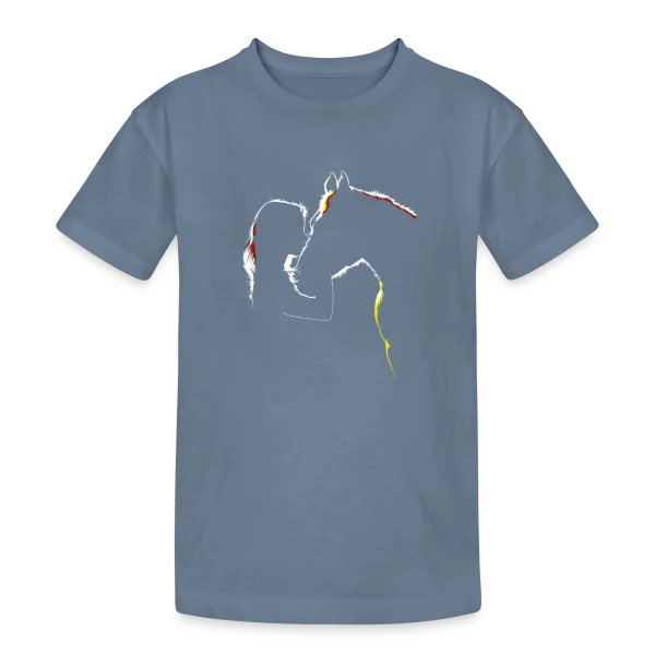 Silhouette Cavalière Abstraite sur T-shirt coton épais ado