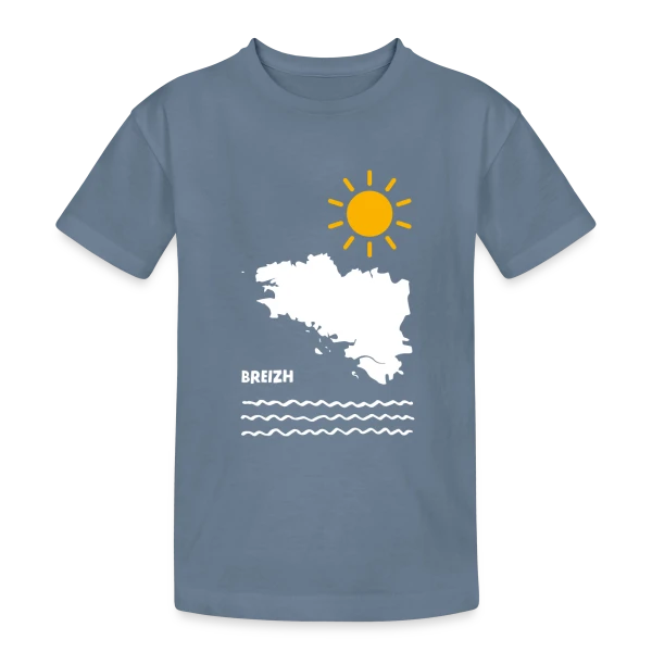Breizh Soleil Mer sur T-shirt coton épais ado