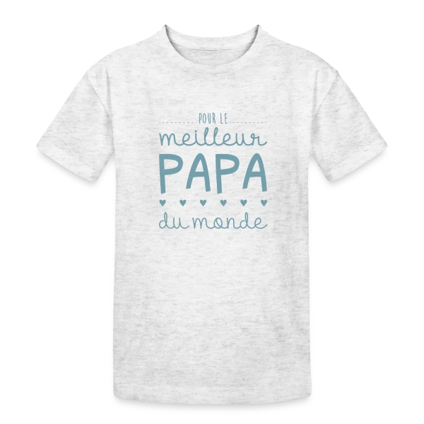 Pour le Meilleur Papa du Monde - avec Cœurs et Amour sur T-shirt coton épais ado