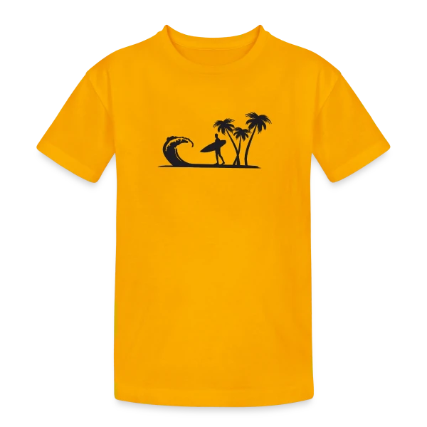 Surfeur Vague Palmiers sur T-shirt coton épais ado