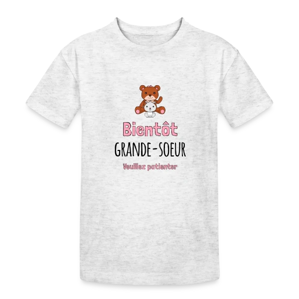'Bientôt Grande Sœur' - Annonce Grossesse Originale sur T-shirt coton épais ado