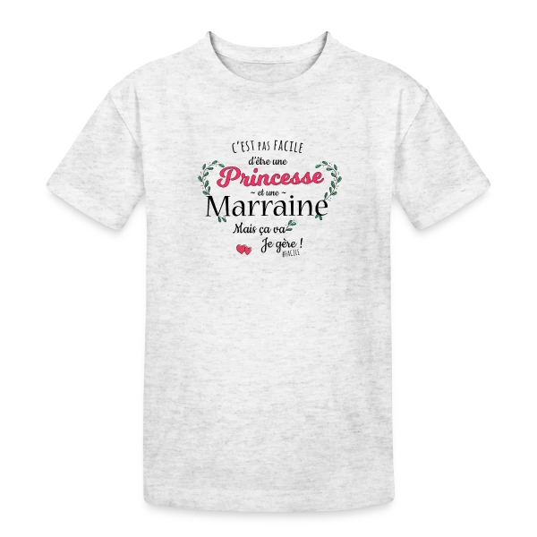 'Ma Marraine, Ma Princesse' - Cadeau Affectueux sur T-shirt coton épais ado