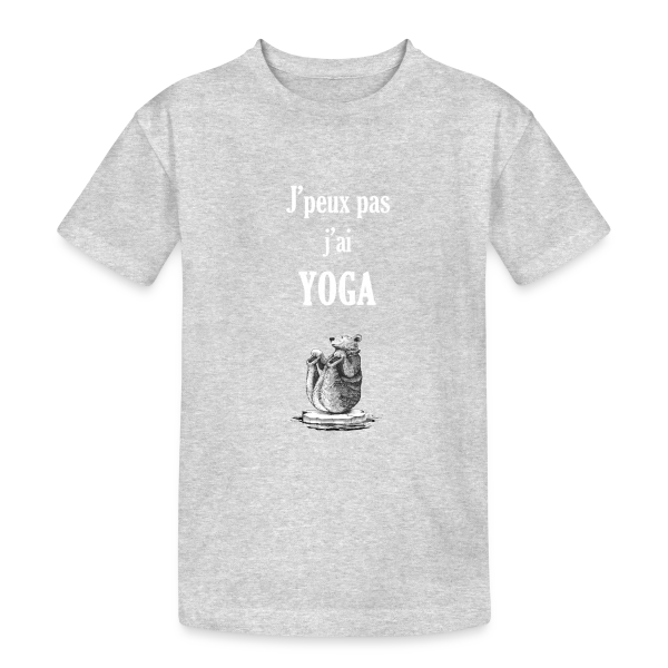 Ours Yogiste : Zen et Drôle sur sa Banquise sur T-shirt coton épais ado