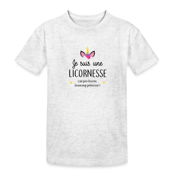 Licornesse : Moitié Licorne, Moitié Princesse sur T-shirt coton épais ado