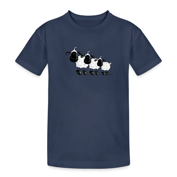 Trois Petits Moutons Rêveurs sur T-shirt coton épais ado