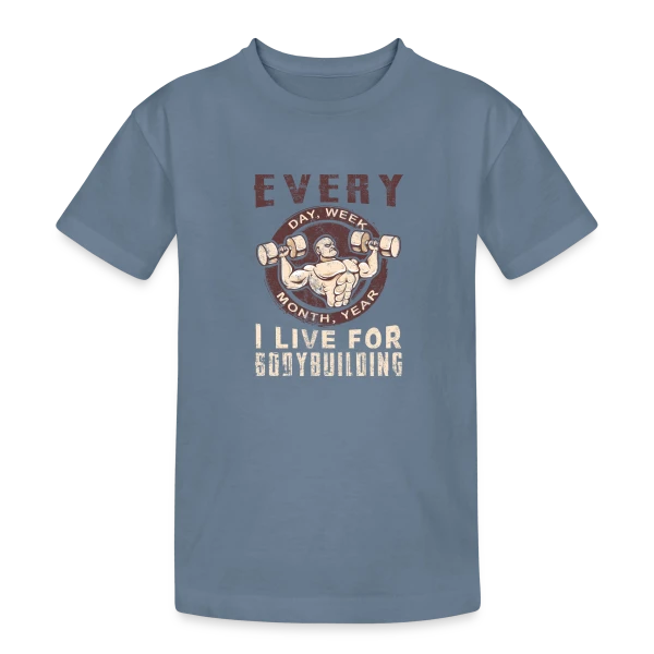 Bodybuilding: La Passion de la Musculation sur T-shirt coton épais ado
