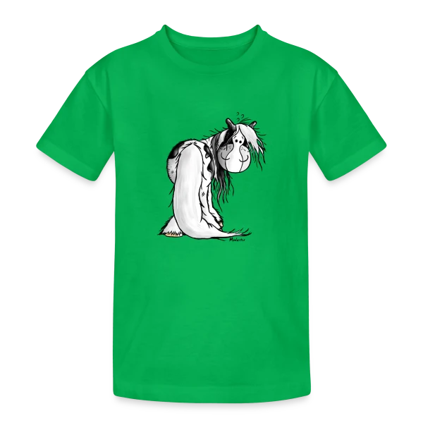 Cheval Irish Tinker - Galop Joyeux Cartoon sur T-shirt coton épais ado