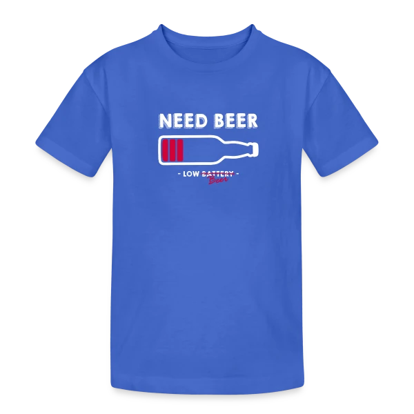 Humoristique : Need Beer, Besoin d'une Bière sur T-shirt coton épais ado