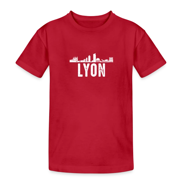 Lyon Minimaliste Blanc sur T-shirt coton épais ado