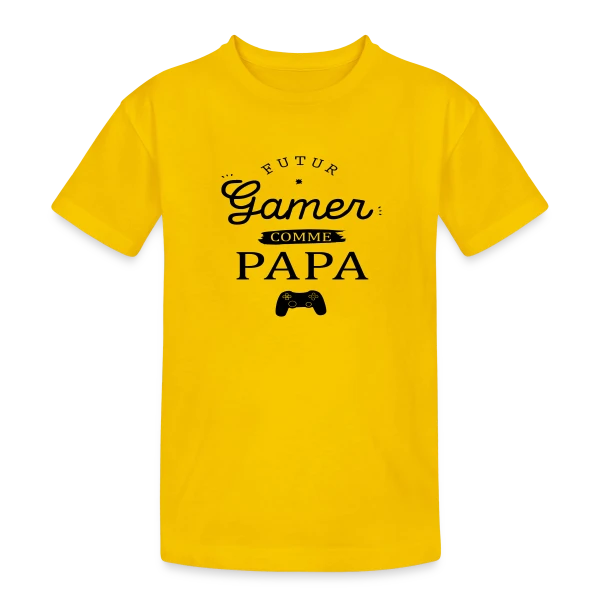 'Futur Gamer comme Papa' - Humour Père & Enfant sur T-shirt coton épais ado