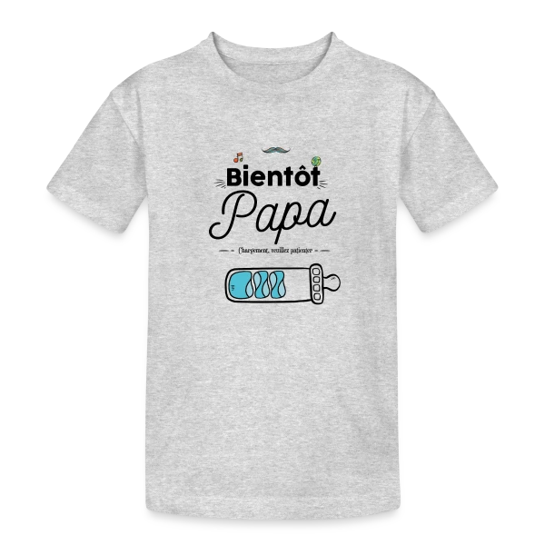 Bientôt Papa : Humour et Annonce Naissance sur T-shirt coton épais ado