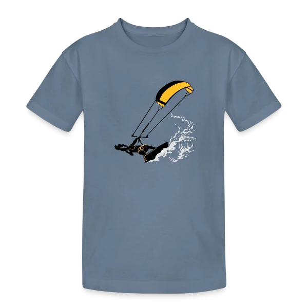 Kitesurf : Vague et Flexibilité sur T-shirt coton épais ado
