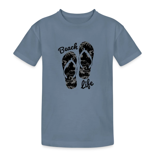 Vie de Plage Tongs Détente sur T-shirt coton épais ado