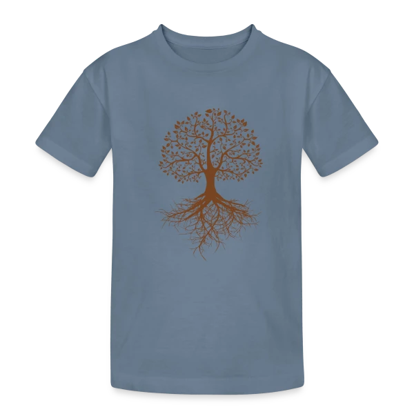 Arbre de Vie Racines Profondes sur T-shirt coton épais ado