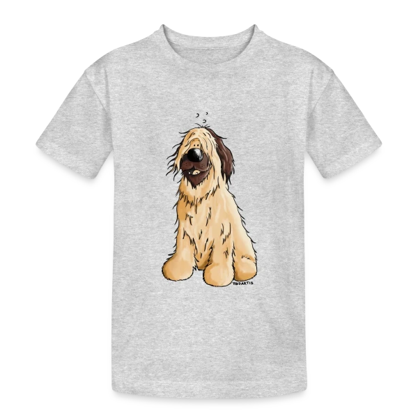 Briard Chien de Berger - Style Cartoon sur T-shirt coton épais ado