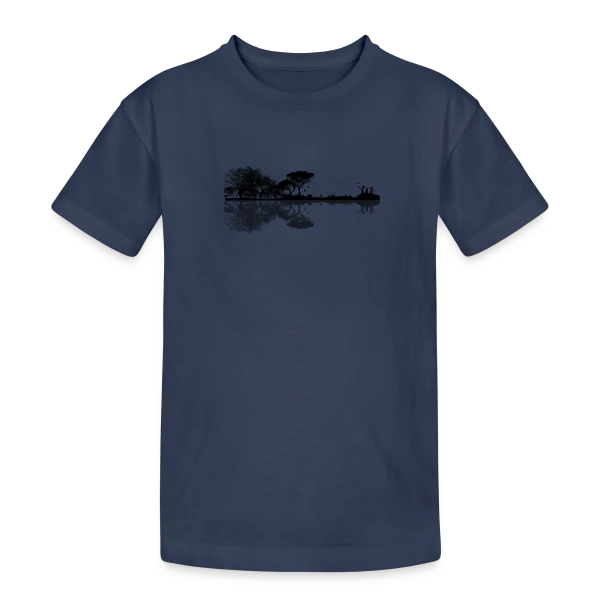 Guitare Électrique & Paysage Enchanté sur T-shirt coton épais ado