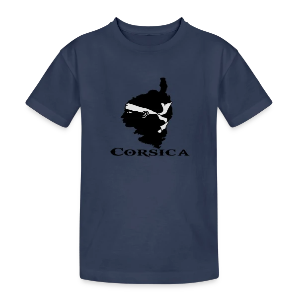 Carte Corse Tête de Maure sur T-shirt coton épais ado
