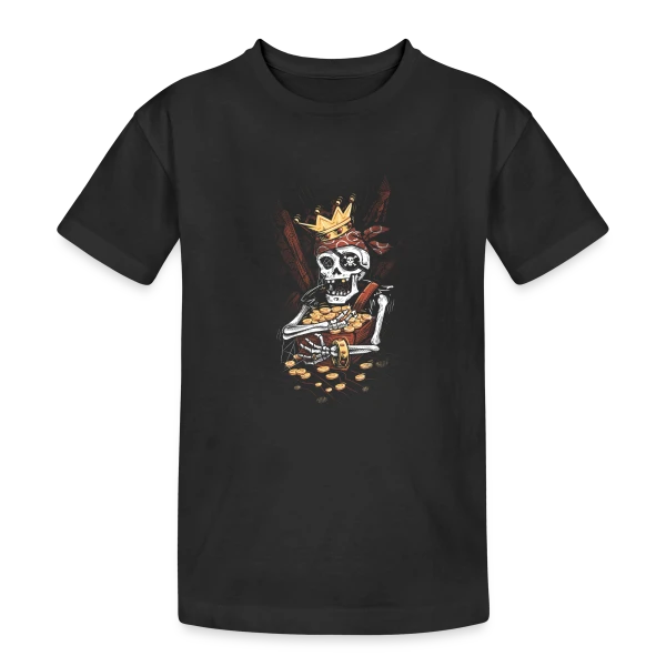 Le Squelette Pirate et son Trésor Facétieux sur T-shirt coton épais ado