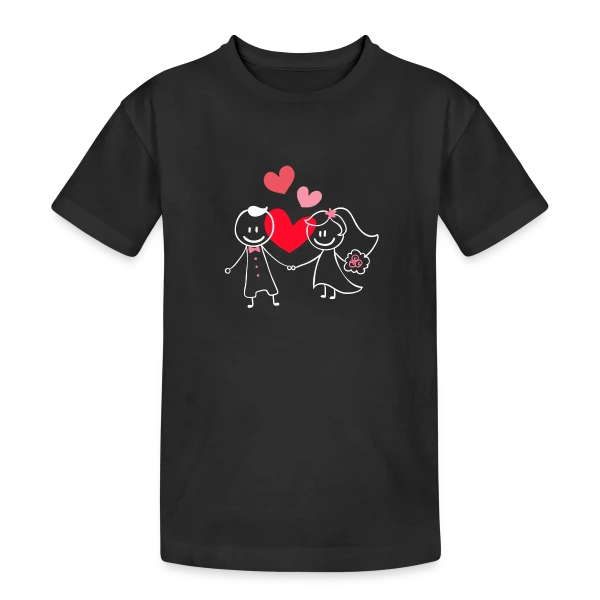 Célébration Mariage sur T-shirt coton épais ado