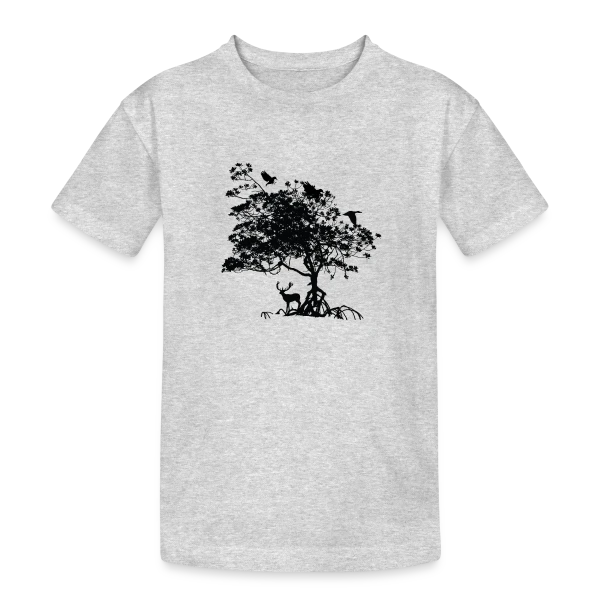 Arbre Sauvage et Animaux sur T-shirt coton épais ado
