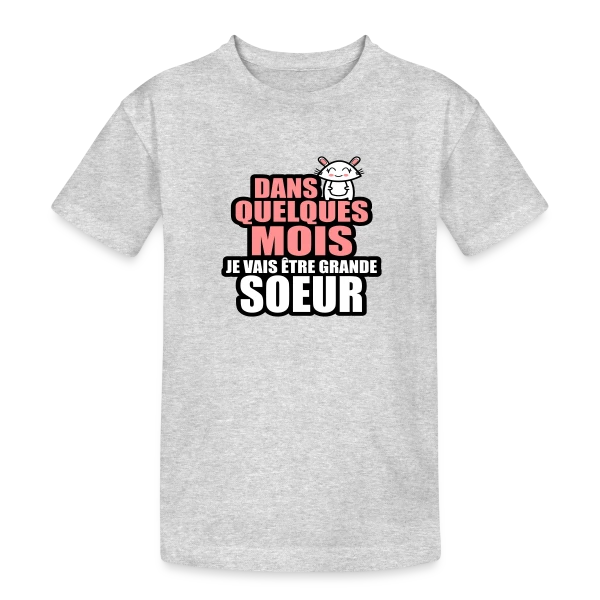 Future Grande-Sœur : L'Annonce Tendre sur T-shirt coton épais ado