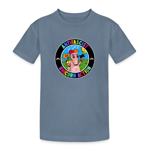 Licorne Antifasciste Rebelle sur T-shirt coton épais ado