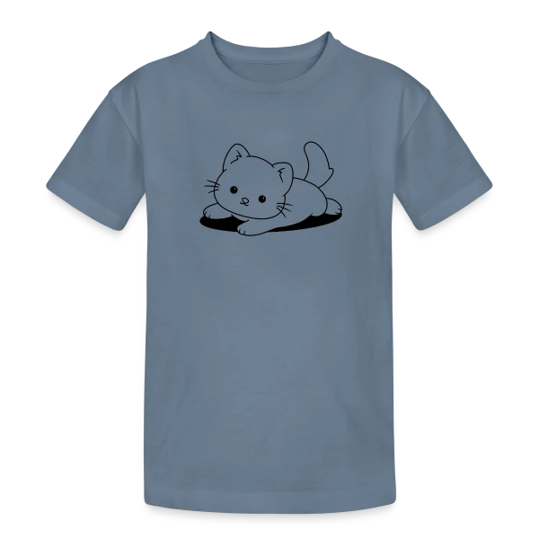 Chaton Mignon Joueur sur T-shirt coton épais ado