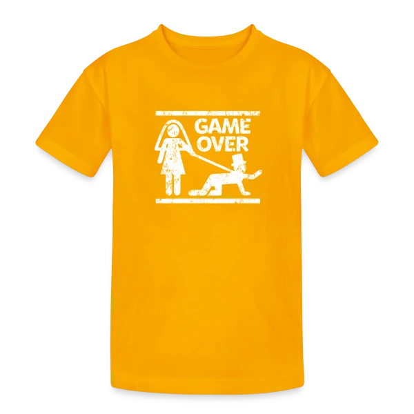 Mariage Game Over Humour sur T-shirt coton épais ado