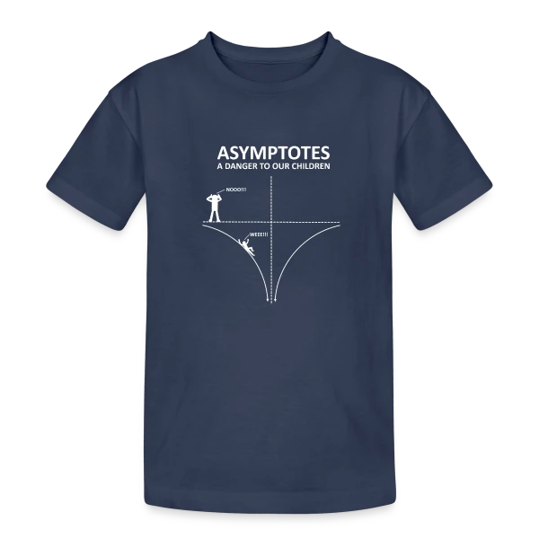 Asymptotes - Danger pour les Enfants! Prof de Maths Nerd sur T-shirt coton épais ado