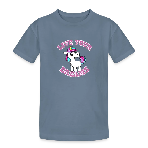 Licorne Kawaii Rêves Magiques sur T-shirt coton épais ado