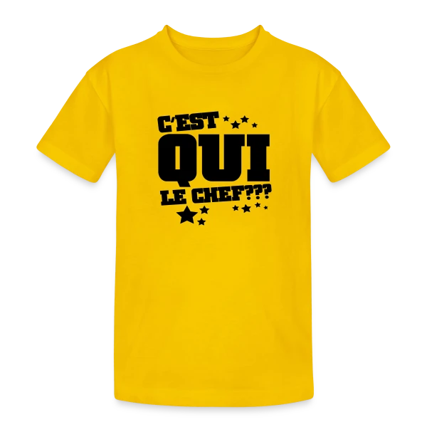 Le Chef, C'est Moi ! Humour et Autorité sur T-shirt coton épais ado