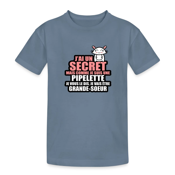 Annonce Grossesse : J'ai Un Secret, Je Vais Être Grande-Sœur sur T-shirt coton épais ado