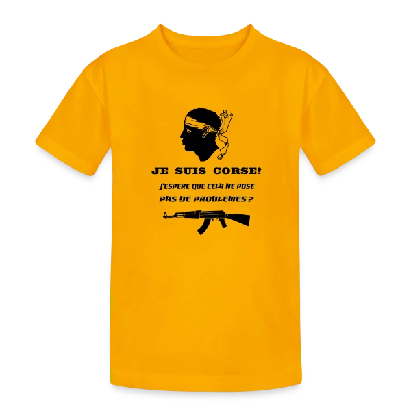 Humour Corse Arme sur T-shirt coton épais ado