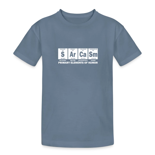 Sarcasme Éléments Humour sur T-shirt coton épais ado