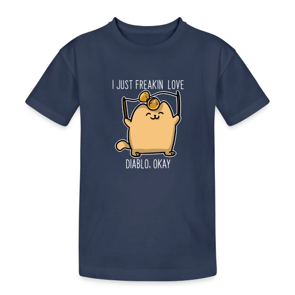 Chaton Diabolo Joueur sur T-shirt coton épais ado