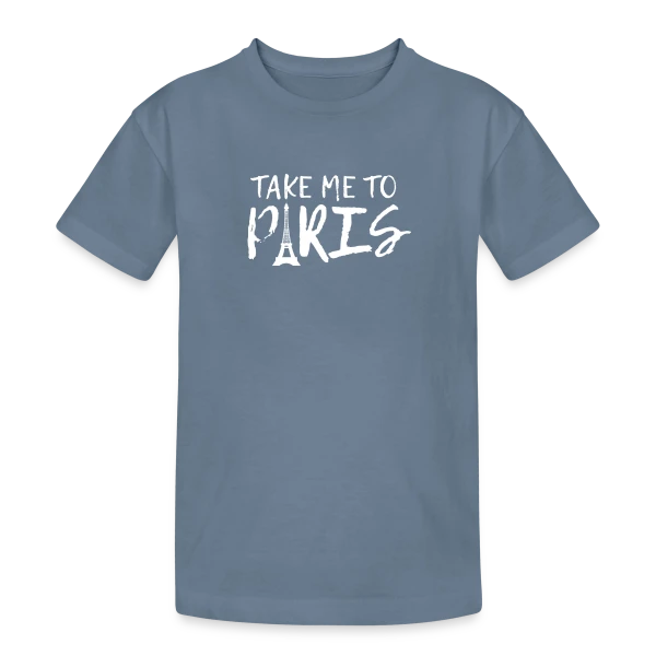 Paris Minimaliste Blanc sur T-shirt coton épais ado