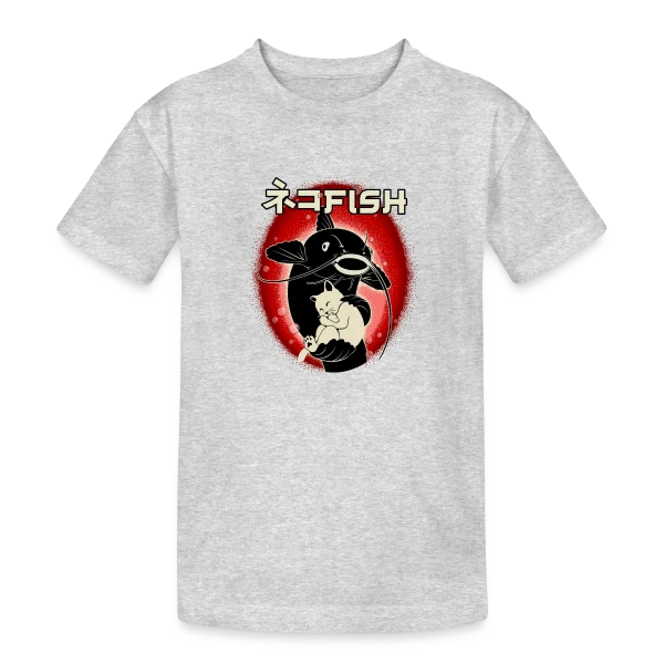 Amitié Insolite : Chat & Poisson-Chat sur T-shirt coton épais ado