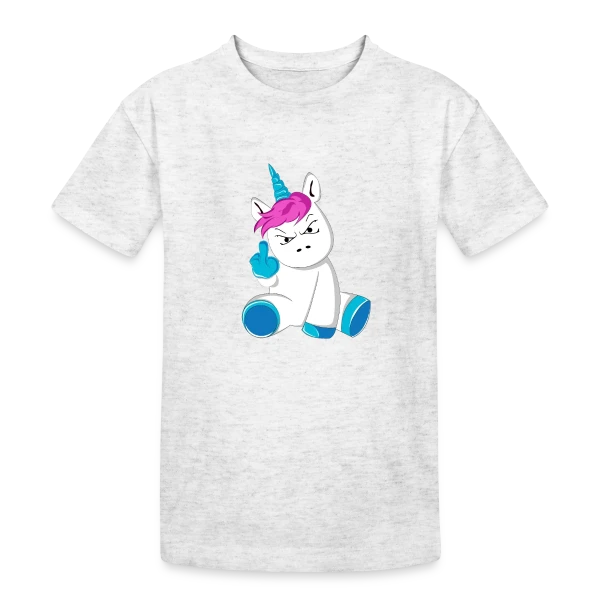 Licorne Furieuse Doigt d'Honneur sur T-shirt coton épais ado