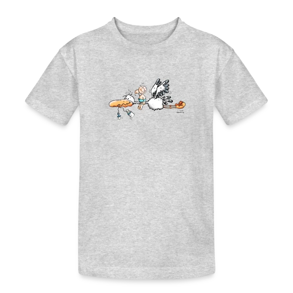 La Cigogne Apporte le Bonheur Bébé sur T-shirt coton épais ado