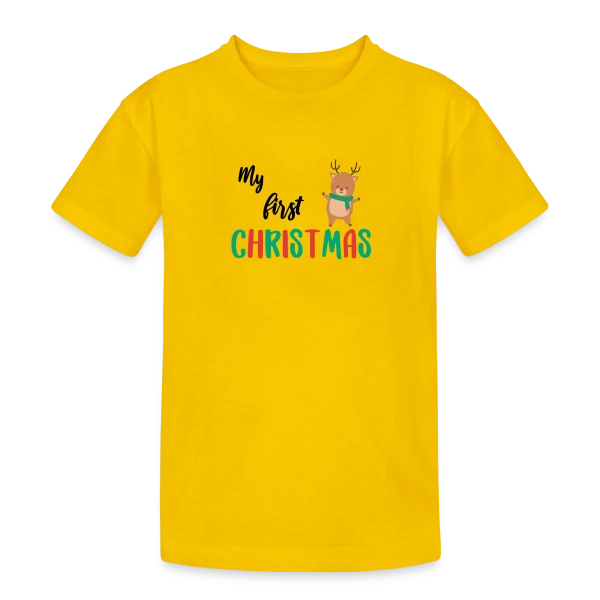 Mon Premier Noël : Design Adorable pour Bébé sur T-shirt coton épais ado